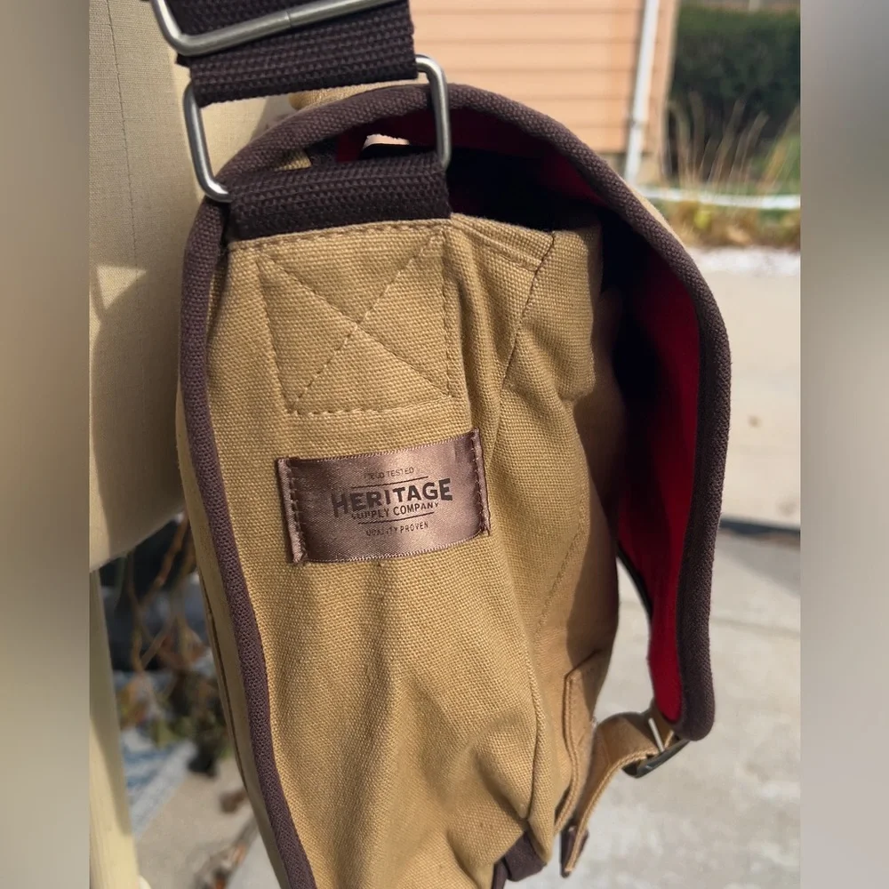 Heritage Supply Company Messenger Computer Bag Tan Good Condition